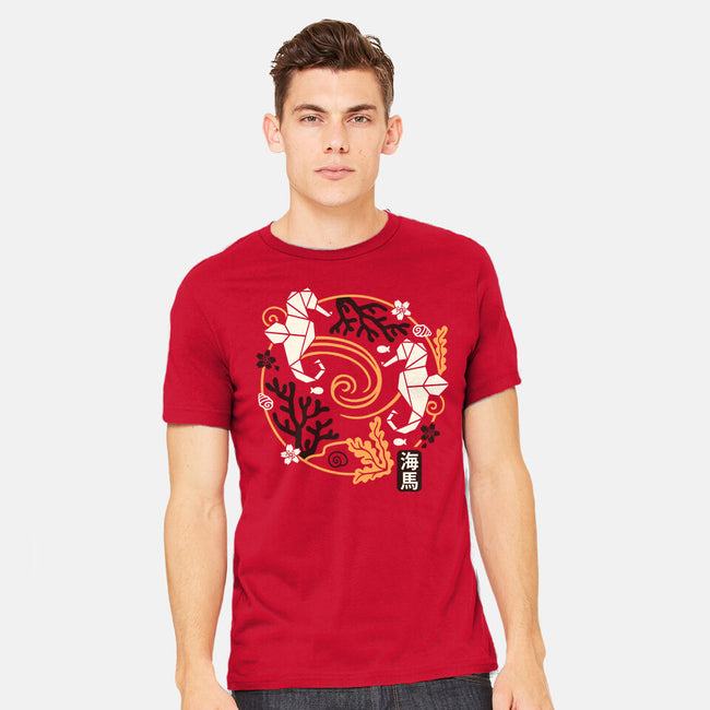 Origami Seahorse-Mens-Heavyweight-Tee-NemiMakeit