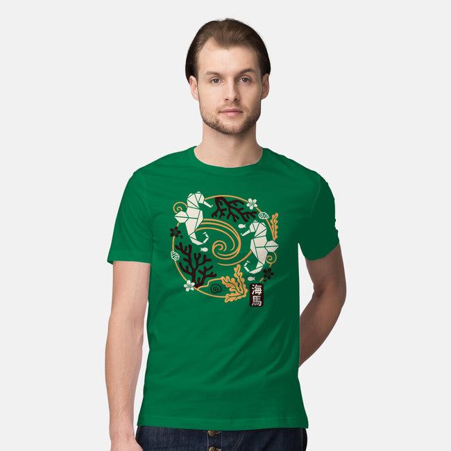 Origami Seahorse-Mens-Premium-Tee-NemiMakeit