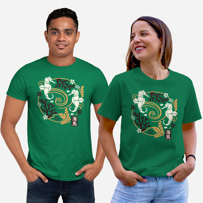 Origami Seahorse-Unisex-Basic-Tee-NemiMakeit