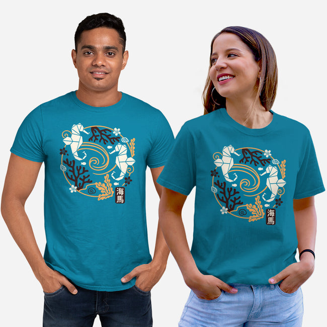 Origami Seahorse-Unisex-Basic-Tee-NemiMakeit