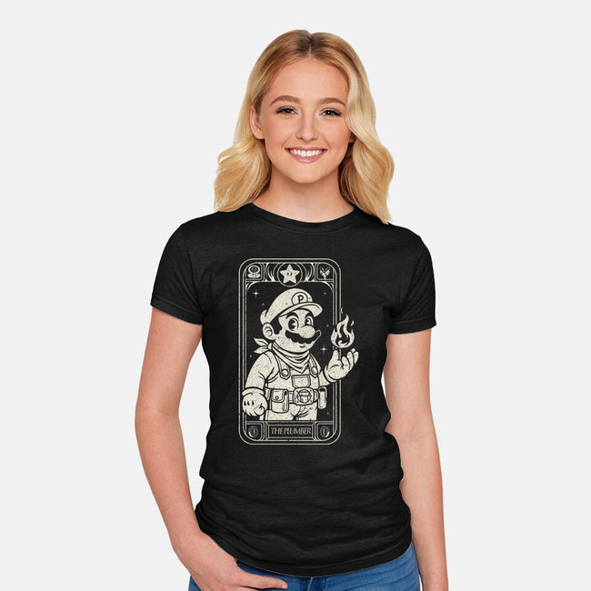 The Plumber Card-Womens-Fitted-Tee-Eoli Studio