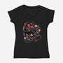 Starry Night Swing-Womens-V-Neck-Tee-glitchygorilla