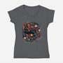 Starry Night Swing-Womens-V-Neck-Tee-glitchygorilla