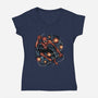 Starry Night Swing-Womens-V-Neck-Tee-glitchygorilla