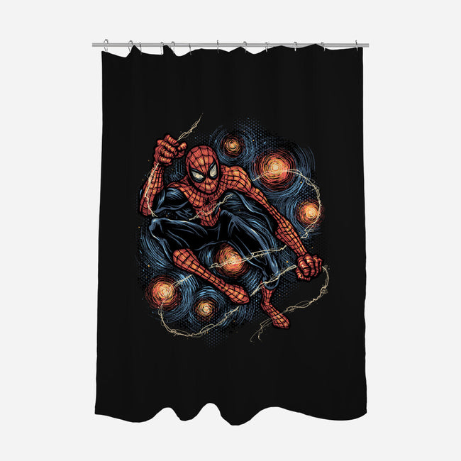 Starry Night Swing-None-Polyester-Shower Curtain-glitchygorilla