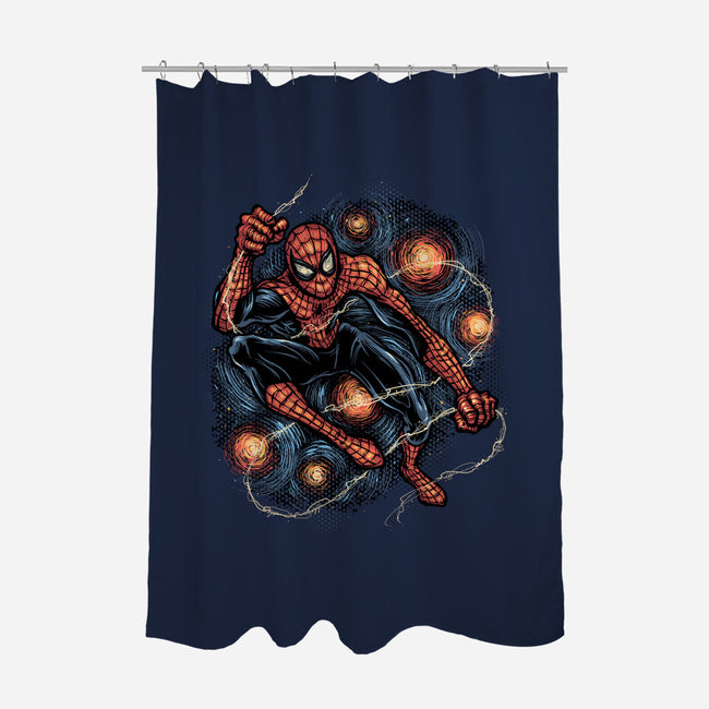 Starry Night Swing-None-Polyester-Shower Curtain-glitchygorilla