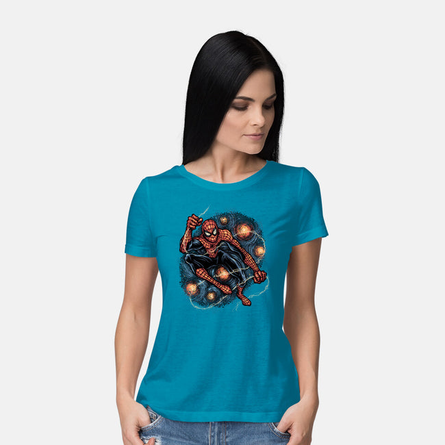 Starry Night Swing-Womens-Basic-Tee-glitchygorilla