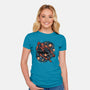 Starry Night Swing-Womens-Fitted-Tee-glitchygorilla