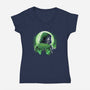 The Emperor Doom-Womens-V-Neck-Tee-dandingeroz