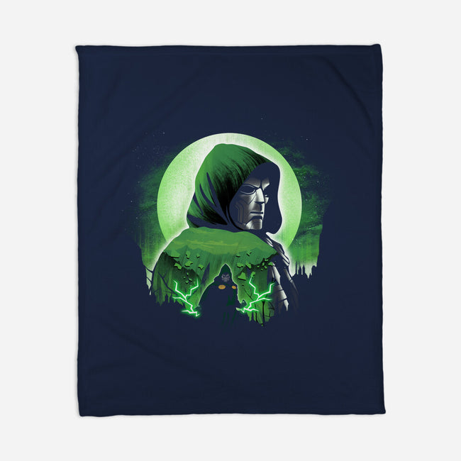 The Emperor Doom-None-Fleece-Blanket-dandingeroz