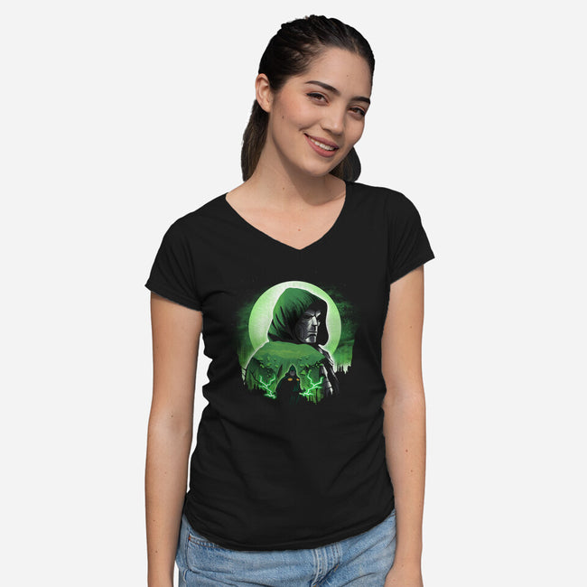 The Emperor Doom-Womens-V-Neck-Tee-dandingeroz