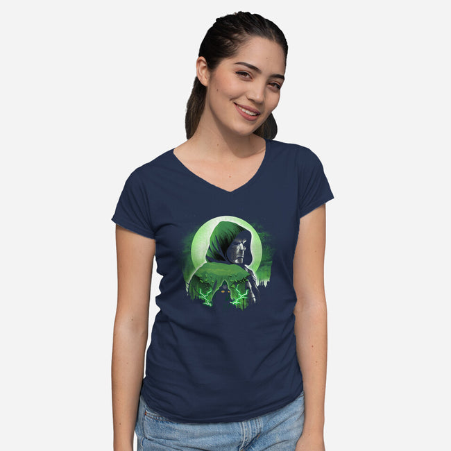 The Emperor Doom-Womens-V-Neck-Tee-dandingeroz