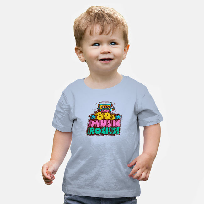 80s Music Rocks-Baby-Basic-Tee-kg07