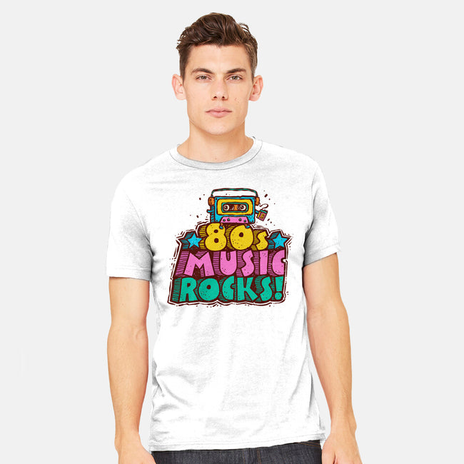 80s Music Rocks-Mens-Heavyweight-Tee-kg07