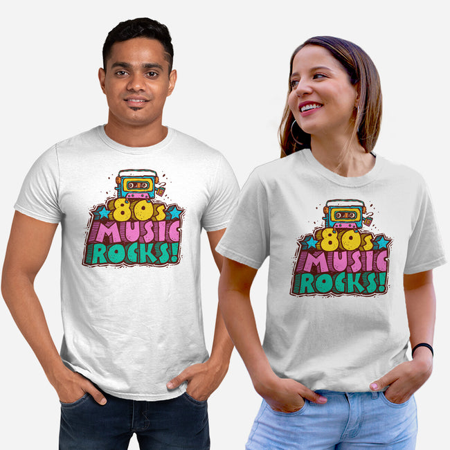 80s Music Rocks-Unisex-Basic-Tee-kg07