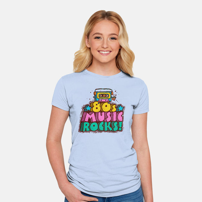 80s Music Rocks-Womens-Fitted-Tee-kg07