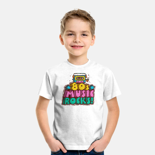 80s Music Rocks-Youth-Basic-Tee-kg07