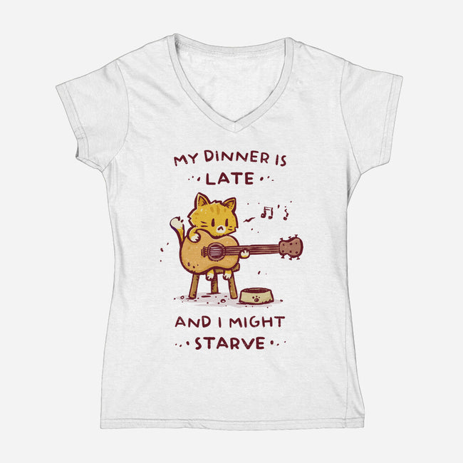 I Might Starve-Womens-V-Neck-Tee-kg07
