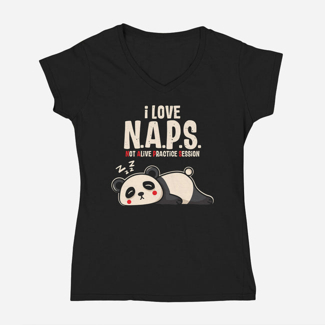 I Love Naps-Womens-V-Neck-Tee-turborat14