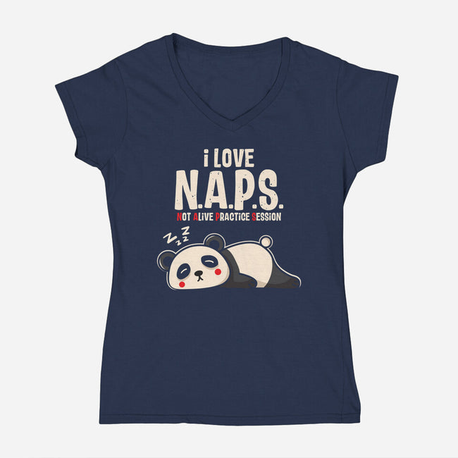 I Love Naps-Womens-V-Neck-Tee-turborat14