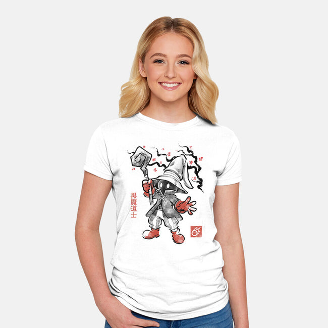 Void Caster Sumi-E-Womens-Fitted-Tee-Astrobot Invention