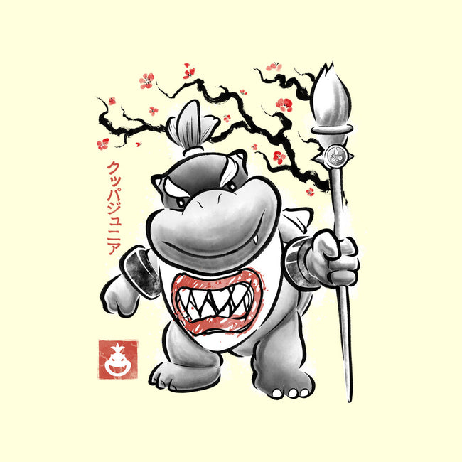 Prince Koopa Sumi-E-None-Polyester-Shower Curtain-Astrobot Invention