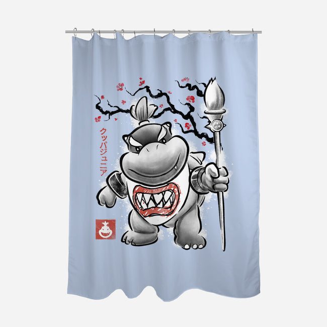 Prince Koopa Sumi-E-None-Polyester-Shower Curtain-Astrobot Invention