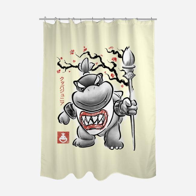 Prince Koopa Sumi-E-None-Polyester-Shower Curtain-Astrobot Invention