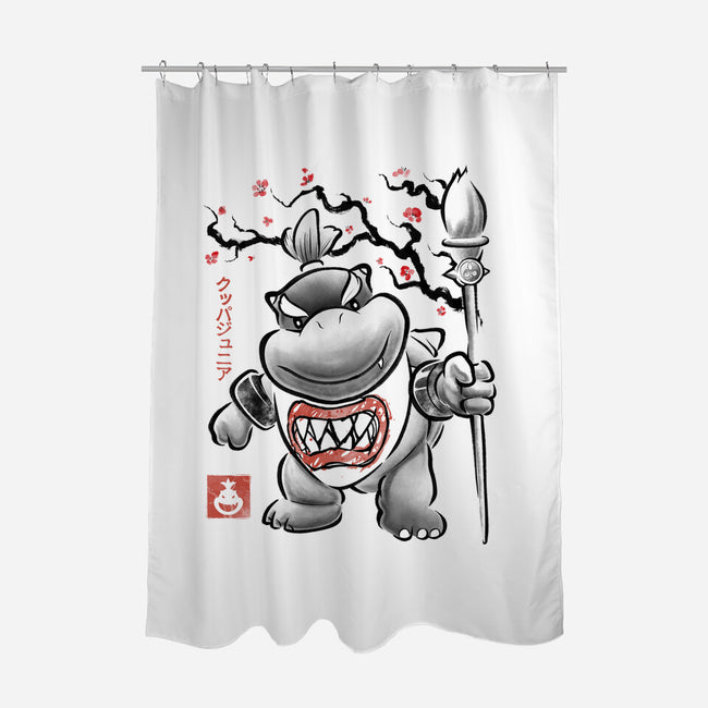 Prince Koopa Sumi-E-None-Polyester-Shower Curtain-Astrobot Invention