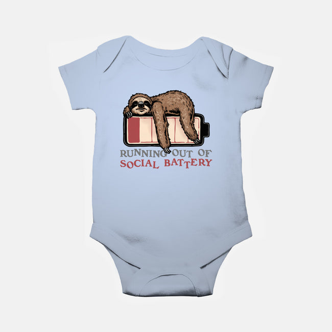 Running Out Of Social Battery-Baby-Basic-Onesie-glitchygorilla