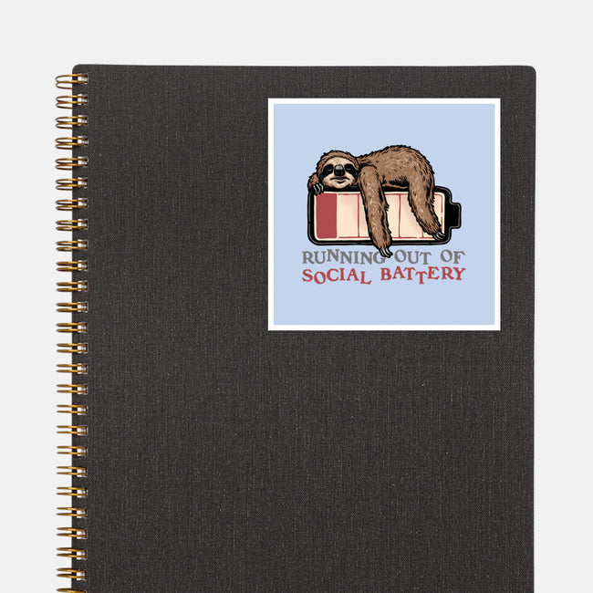 Running Out Of Social Battery-None-Glossy-Sticker-glitchygorilla