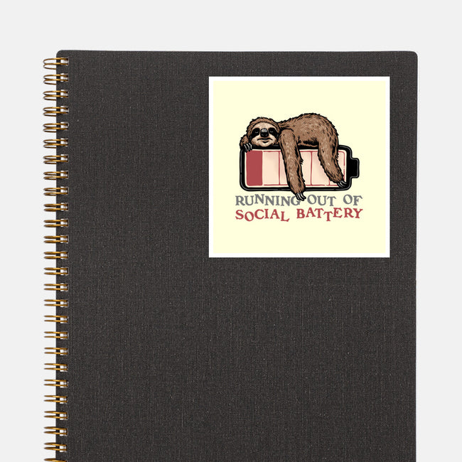 Running Out Of Social Battery-None-Glossy-Sticker-glitchygorilla