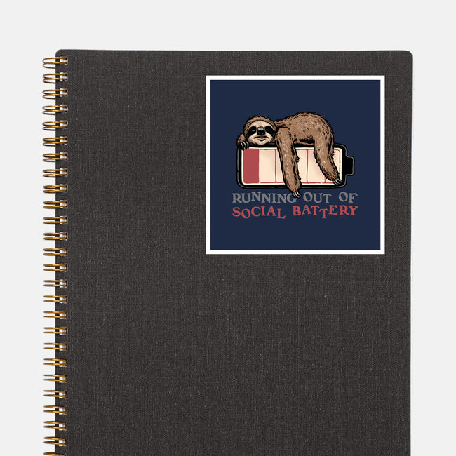 Running Out Of Social Battery-None-Glossy-Sticker-glitchygorilla
