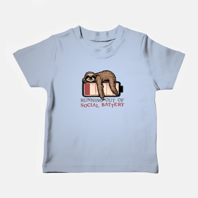 Running Out Of Social Battery-Baby-Basic-Tee-glitchygorilla