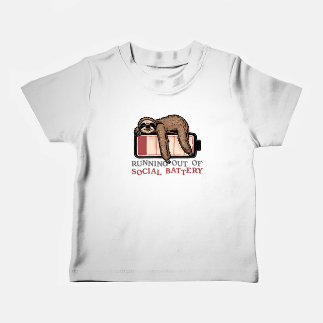 Running Out Of Social Battery-Baby-Basic-Tee-glitchygorilla