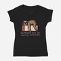 Running Out Of Social Battery-Womens-V-Neck-Tee-glitchygorilla