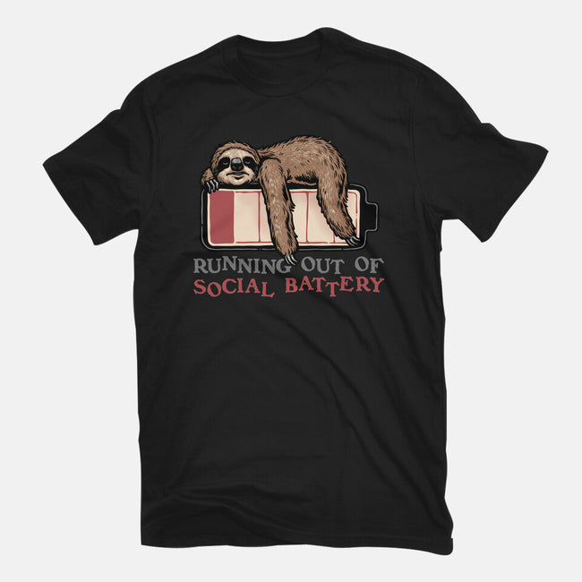 Running Out Of Social Battery-Womens-Fitted-Tee-glitchygorilla