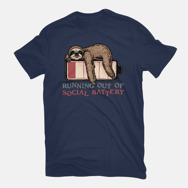 Running Out Of Social Battery-Womens-Fitted-Tee-glitchygorilla