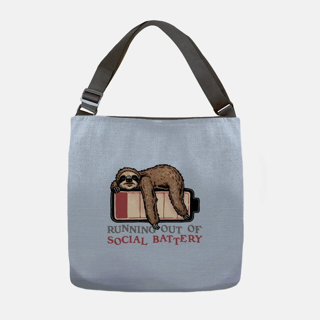 Running Out Of Social Battery-None-Adjustable Tote-Bag-glitchygorilla