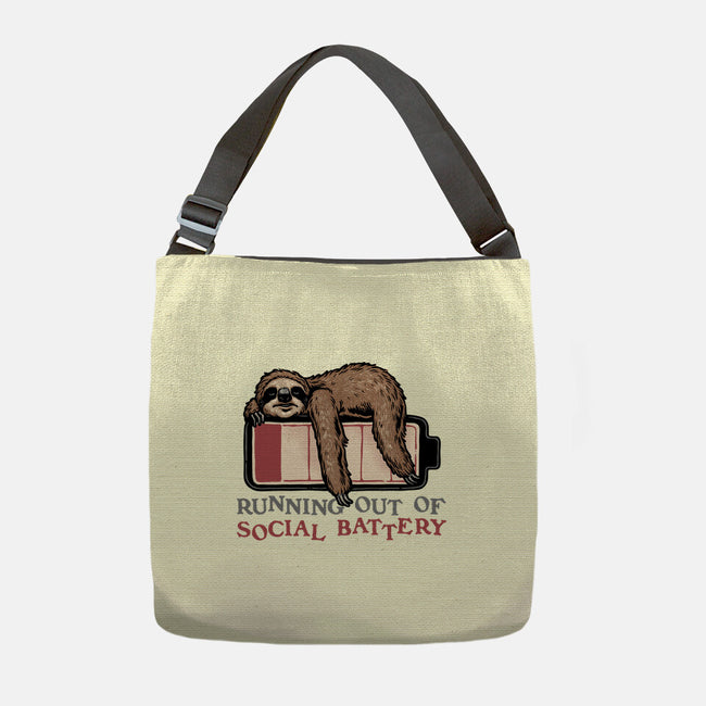 Running Out Of Social Battery-None-Adjustable Tote-Bag-glitchygorilla
