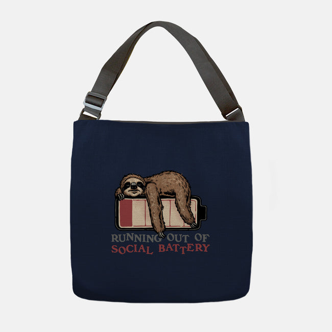 Running Out Of Social Battery-None-Adjustable Tote-Bag-glitchygorilla