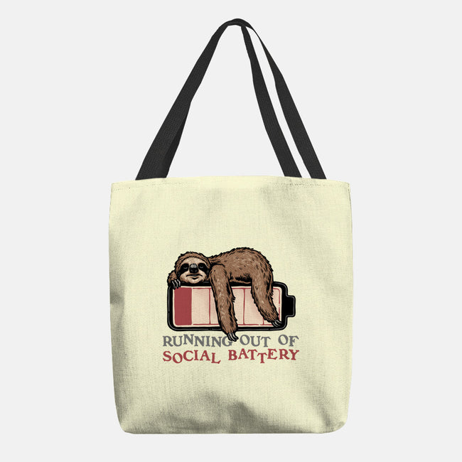 Running Out Of Social Battery-None-Basic Tote-Bag-glitchygorilla