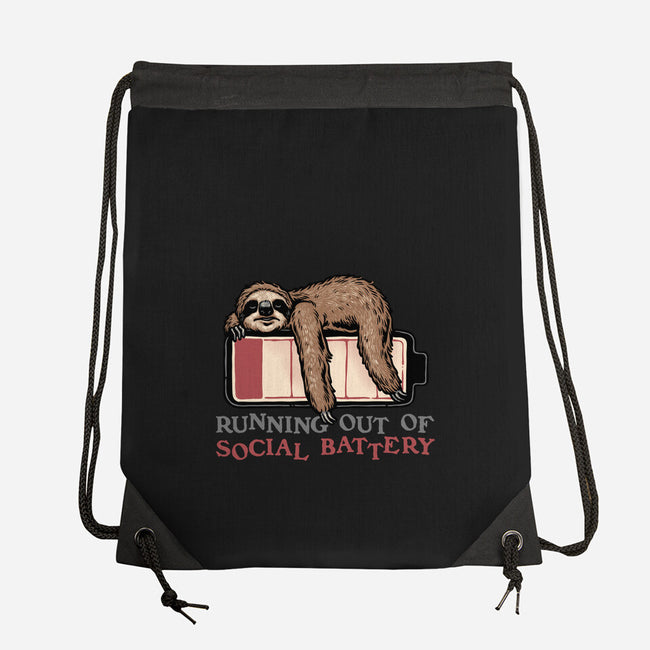 Running Out Of Social Battery-None-Drawstring-Bag-glitchygorilla