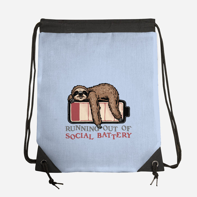 Running Out Of Social Battery-None-Drawstring-Bag-glitchygorilla