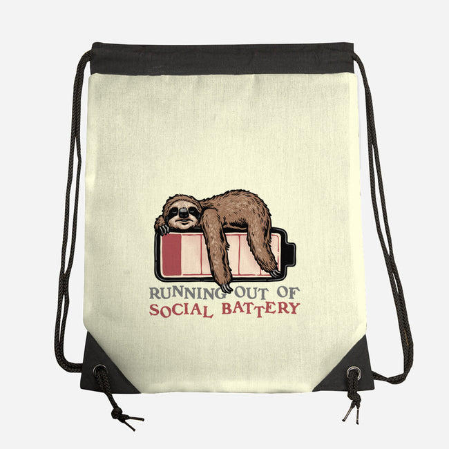 Running Out Of Social Battery-None-Drawstring-Bag-glitchygorilla