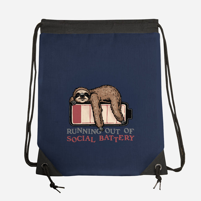 Running Out Of Social Battery-None-Drawstring-Bag-glitchygorilla