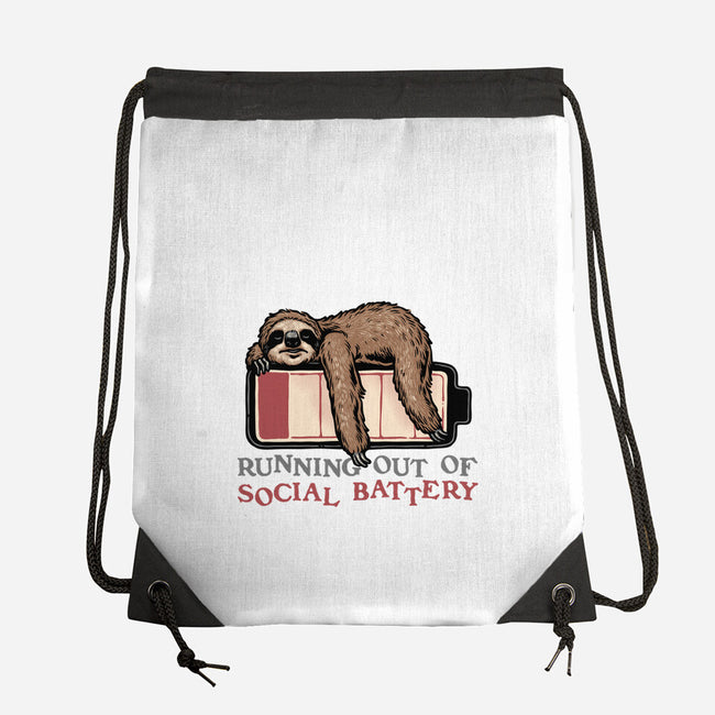 Running Out Of Social Battery-None-Drawstring-Bag-glitchygorilla