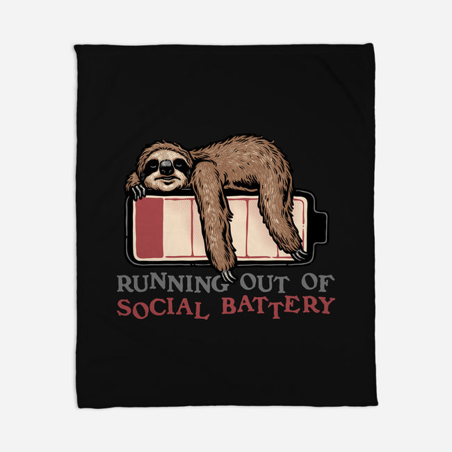 Running Out Of Social Battery-None-Fleece-Blanket-glitchygorilla