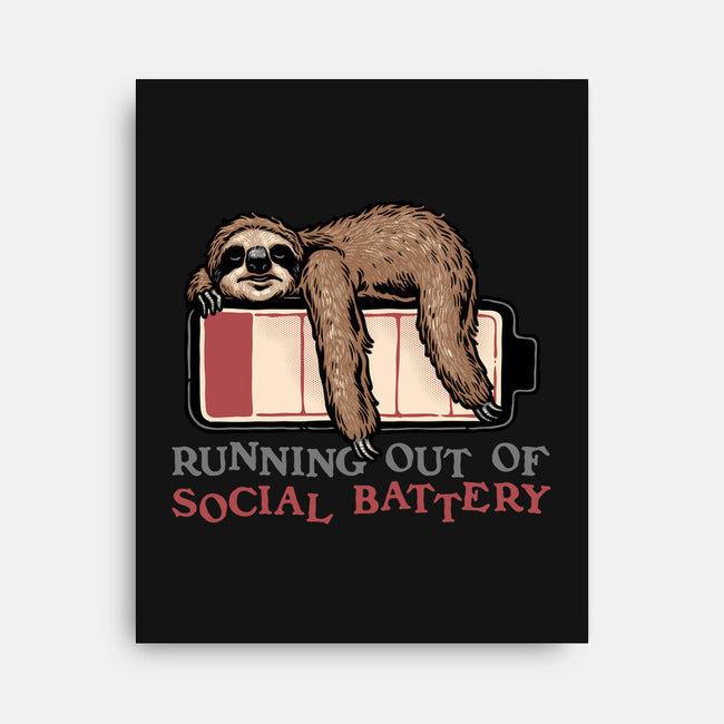 Running Out Of Social Battery-None-Stretched-Canvas-glitchygorilla