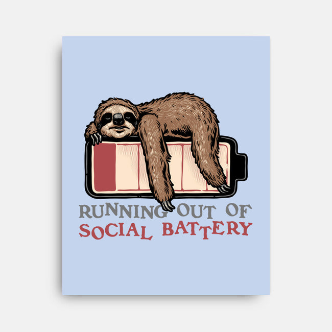 Running Out Of Social Battery-None-Stretched-Canvas-glitchygorilla